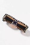 Eleventh Hour Slim Rectangle Patterned Sunglasses In Brown