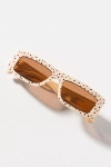 Eleventh Hour Slim Rectangle Patterned Sunglasses In Brown