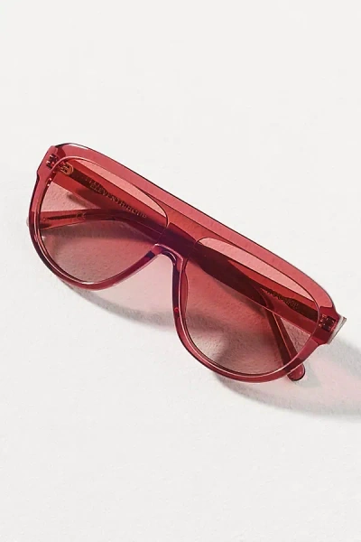 Eleventh Hour Translucent Aviator Sunglasses In Pink
