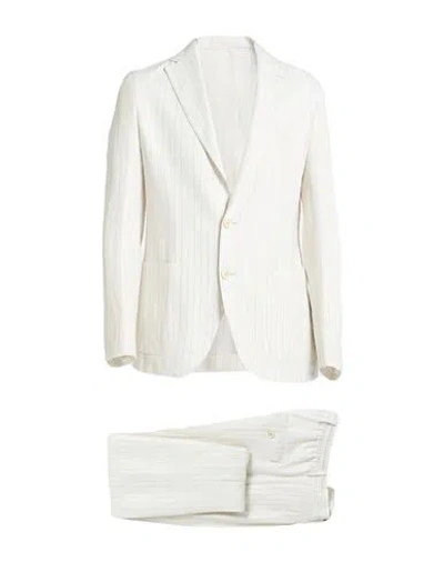 Eleventy 33048879tm Man Suit Ivory Size 40 Linen, Wool, Silk In White