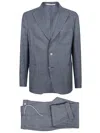 Eleventy Tailored Grey Check Suit With Notch Lapel