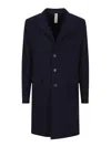 Eleventy Tailored Coat With Flap Pockets And Notch Lapel In Black
