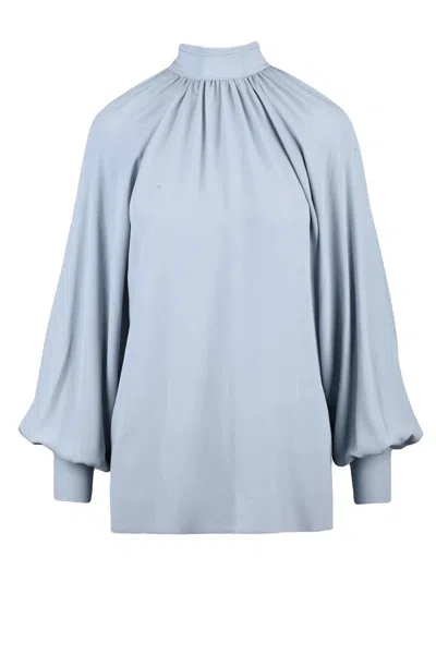 Eleventy Acetate And Silk Blouse - Light Blue