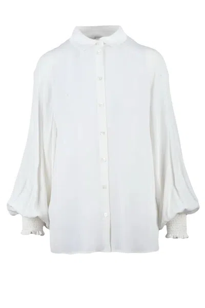 Eleventy Acetate And Silk Shirt - White