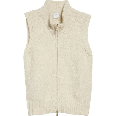Eleventy Alpaca Blend Full Zip Sweater Vest In Neutral