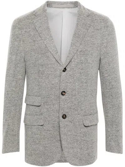Eleventy Alpaca Wool-blend Blazer In Grey