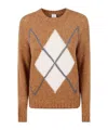 Eleventy Argyle Knitted Sweater In Brown