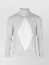 Eleventy Argyle Pattern Crewneck Sweater In Gray