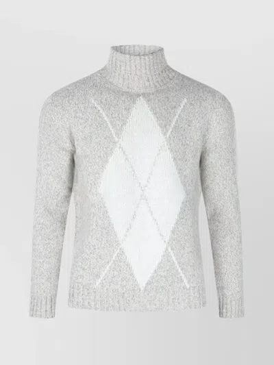 ELEVENTY ARGYLE PATTERN CREWNECK SWEATER