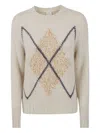 Eleventy Crew Neck Knitted Sweater In Neutral