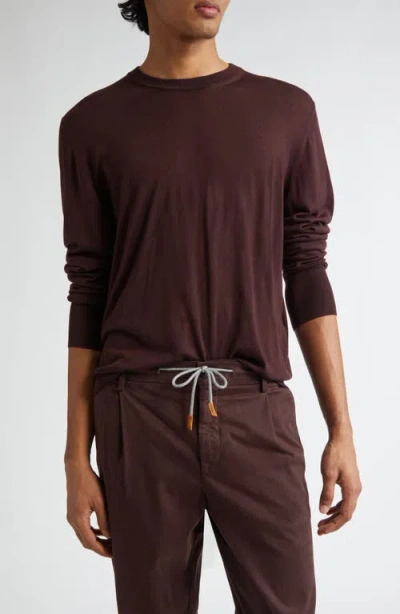 Eleventy Avalon Wool Crewneck Sweater In Barolo