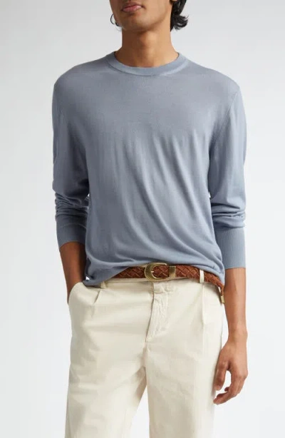 Eleventy Avalon Wool Crewneck Sweater In Sky Blue