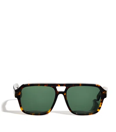 Eleventy Aviator Sunglasses In Brown