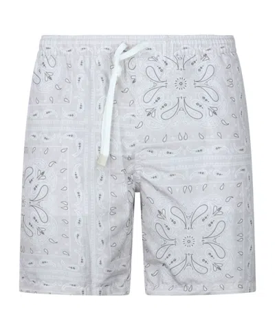 Eleventy Bandana-print Swim Shorts In White