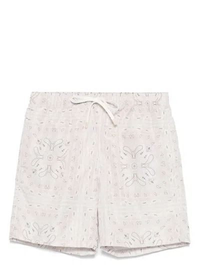 Eleventy Bandana-print Swim Shorts In Neutrals