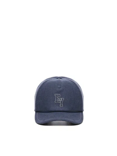 Eleventy Baseball Cap With Embossed Logo In Blue