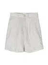 Eleventy Logo-patch Linen Shorts In Beige