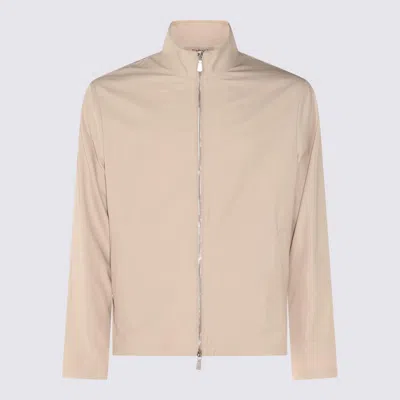 Eleventy High Collar Lightweight Long Sleeves Jacket In Beige