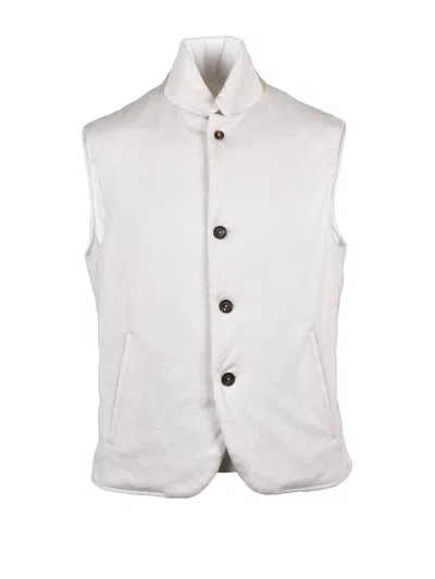 Eleventy Beige Centogrammi Reversible Vest In White
