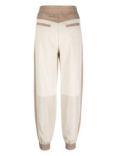 Eleventy Beige Color-block Sweatpants With Relaxed Fit In Multi