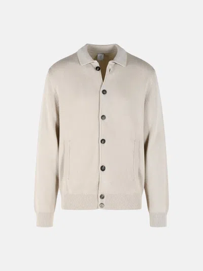Eleventy Beige Cotton And Silk Sweater Men In Neutral