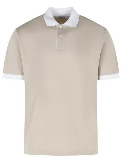 Eleventy Half-button Short-sleeve Polo Shirt In Metallic