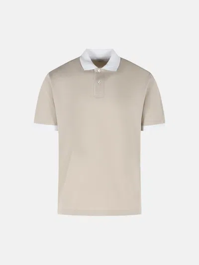 Eleventy Beige Cotton Polo Shirt In Neutral