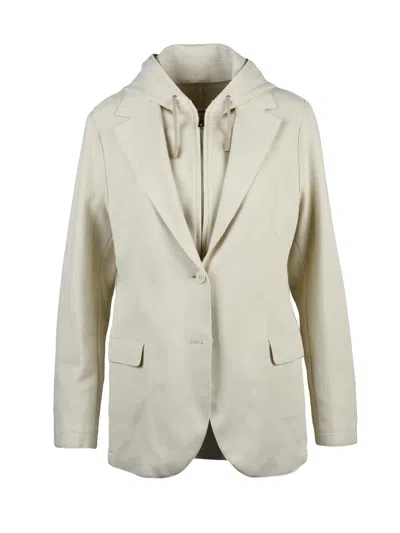 Eleventy Beige Cotton Polyamide Elastane Women Blazer In Gray