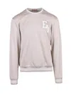 Eleventy Beige Cotton Polyamide Men Crew Neck Sweatshirt In Neutral