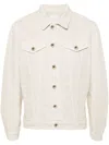 Eleventy Beige Denim Jacket With Classic Button-up Design In Neutral