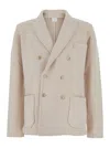 Eleventy Beige Double-breasted Jacket With Peak Revers In Wool Man In Beige