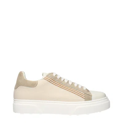 Eleventy Beige Fabric Low Top Sneakers In Multi
