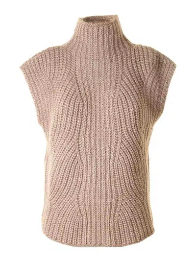 Eleventy Beige High Neck Vest