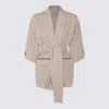 Eleventy Beige Linen Blazer In Neutral