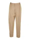 Eleventy Beige Pleated Trousers In White