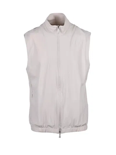 Eleventy Beige Polyamide Elastane Technical Zip Vest In Multi