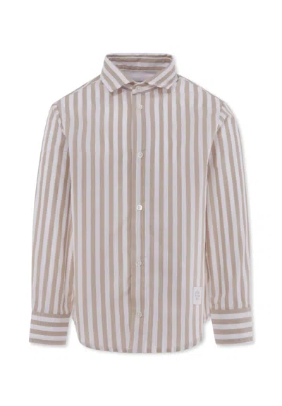 Eleventy Kids' Beige Shirt For Boy With Logo