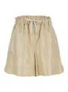 Eleventy Beige Shorts With Drawstring At The Waist In Cream