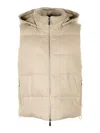Eleventy Beige Sleeveless Flannel Down Jacket In Beige
