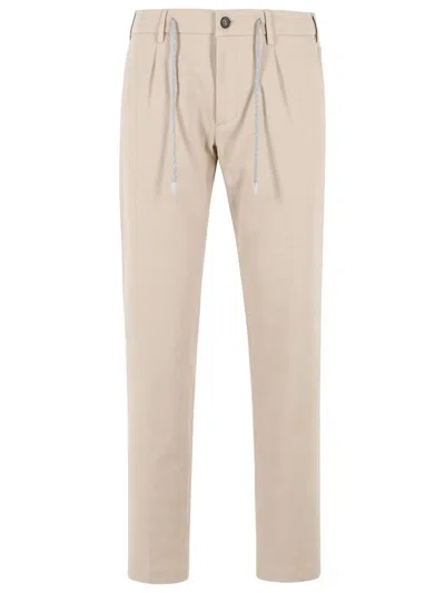 Eleventy Beige Stretch Cotton Pants In Neutral