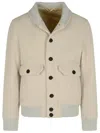 Eleventy Beige Wool Blend Bomber Jacket Men In Neutral