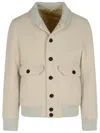 Eleventy Beige Wool Blend Bomber Jacket Men In Gray