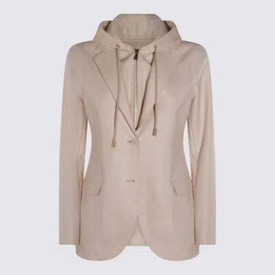 ELEVENTY BEIGE WOOL HOODIE BLAZER