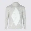 Eleventy Argyle Pattern Crewneck Sweater In Gray