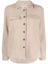 Eleventy Beige Wool-nylon Casual Jacket With Classic Collar And Flap Pockets In Brown