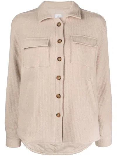 ELEVENTY BEIGE WOOL-NYLON CASUAL JACKET WITH CLASSIC COLLAR AND FLAP POCKETS