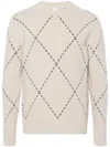 Eleventy Argyle-patterned Sweater In Beige