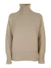 Eleventy Beige Wool Turtleneck In Beige