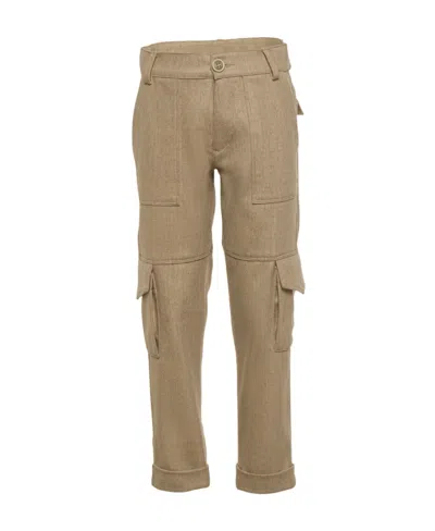 Eleventy Kids' Belt-loop Casual Pants In Brown