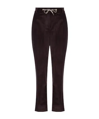 Eleventy Belt Loop Casual Pants In Burgundy